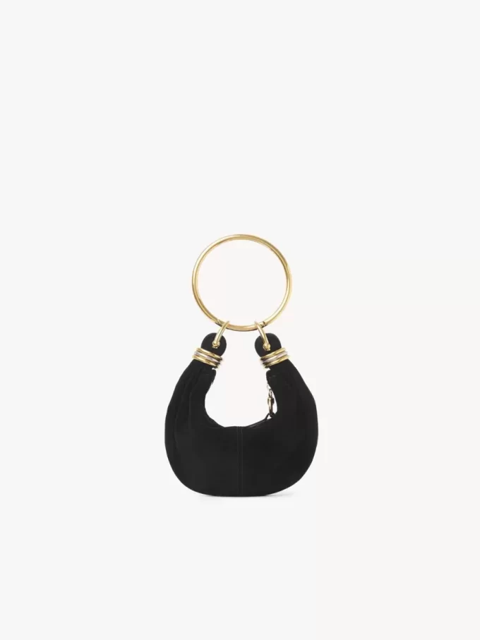 Mini torebka typu hobo z bransoletką ze skóry zamszowej Mini torebka typu hobo z bransoletką ze skóry zamszowej
