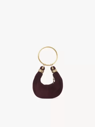 Mini torebka typu hobo z bransoletką ze skóry zamszowej