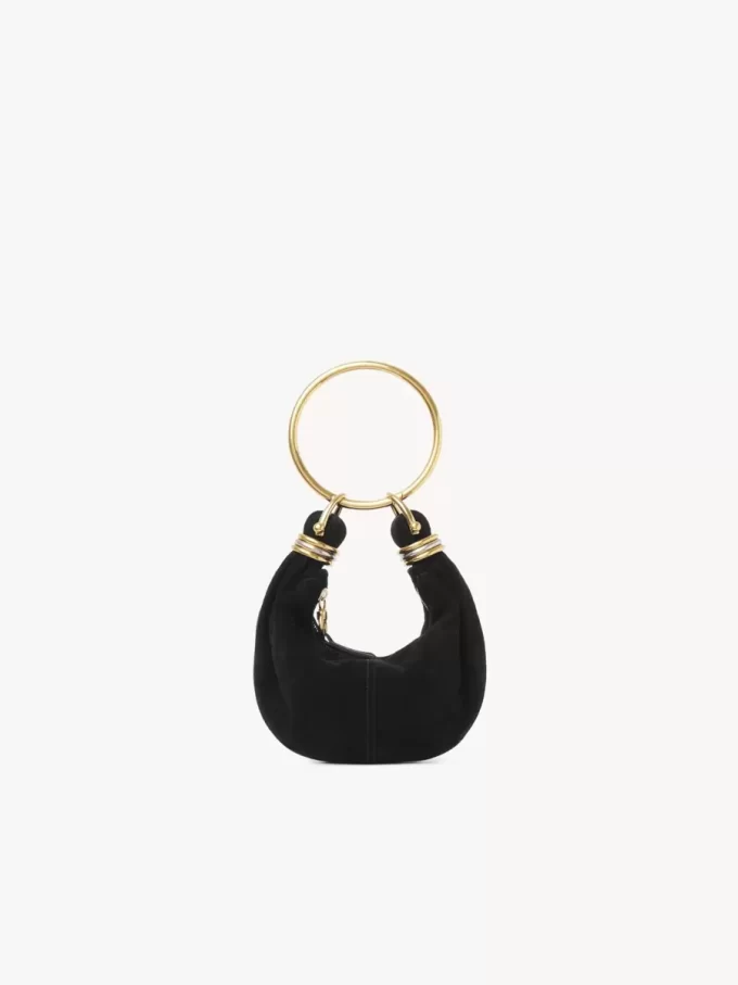 Mini torebka typu hobo z bransoletką ze skóry zamszowej Mini torebka typu hobo z bransoletką ze skóry zamszowej