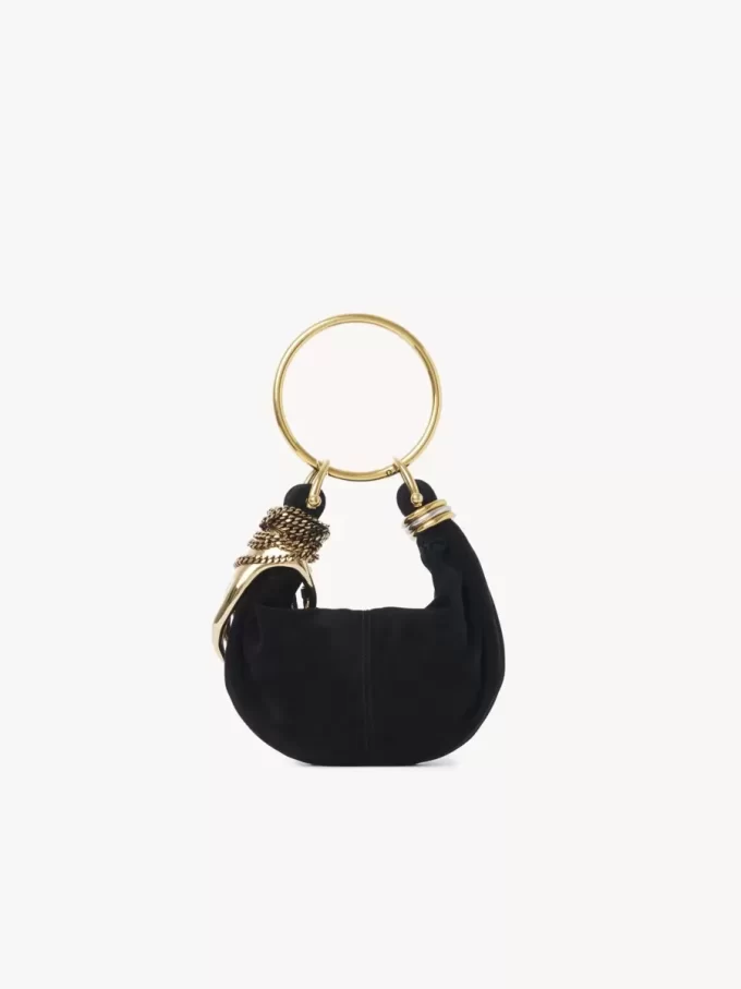 Mini torebka typu hobo z bransoletką ze skóry zamszowej Mini torebka typu hobo z bransoletką ze skóry zamszowej