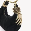Mini torebka typu hobo z bransoletką ze skóry zamszowej Mini torebka typu hobo z bransoletką ze skóry zamszowej