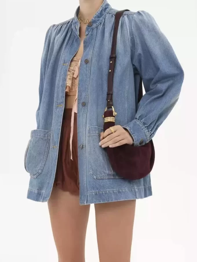 Mini torebka typu hobo z bransoletką ze skóry zamszowej Mini torebka typu hobo z bransoletką ze skóry zamszowej