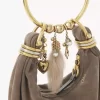 Mini torebka typu hobo z bransoletką ze skóry zamszowej Mini torebka typu hobo z bransoletką ze skóry zamszowej