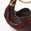 Mini torebka typu hobo z bransoletką ze skóry zamszowej i skóry węża Mini torebka typu hobo z bransoletką ze skóry zamszowej i skóry węża