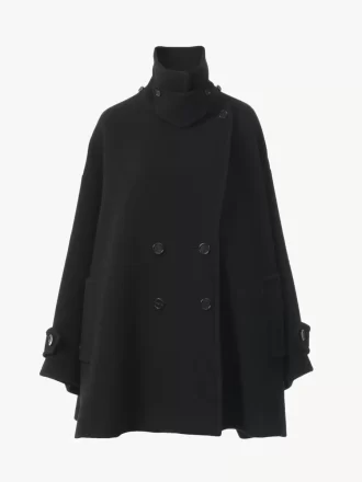 Oversize’owy płaszcz z wełny