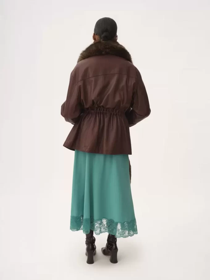 Parka z wysokim kołnierzem ze skóry Parka z wysokim kołnierzem ze skóry