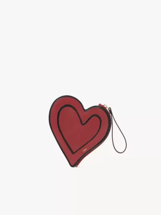 Płaska torebka Chloé Symbols Heart ze skóry licowej