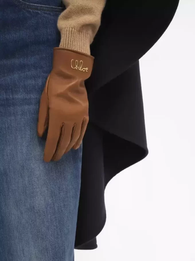 Rękawiczki Chloé Iconic ze skóry