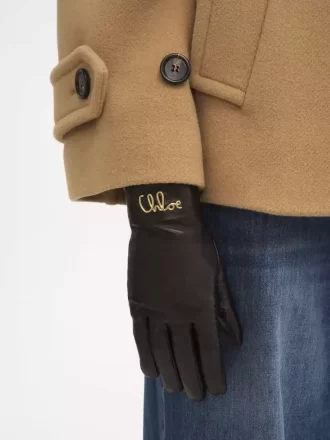 Rękawiczki Chloé Iconic ze skóry