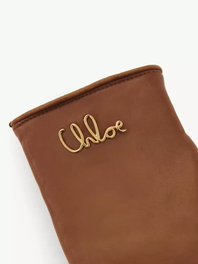 Rękawiczki Chloé Iconic ze skóry