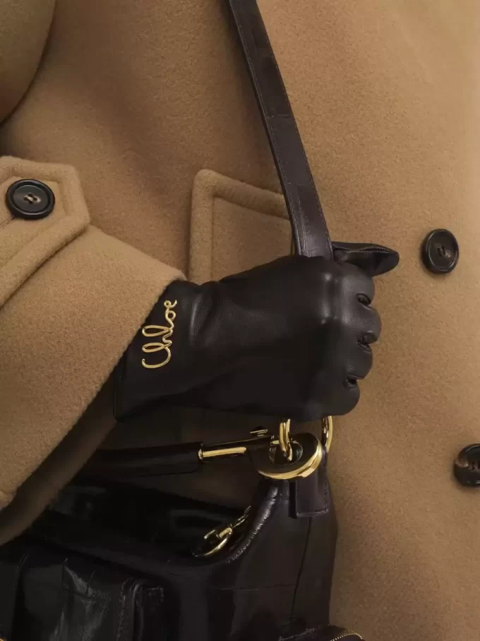 Rękawiczki Chloé Iconic ze skóry