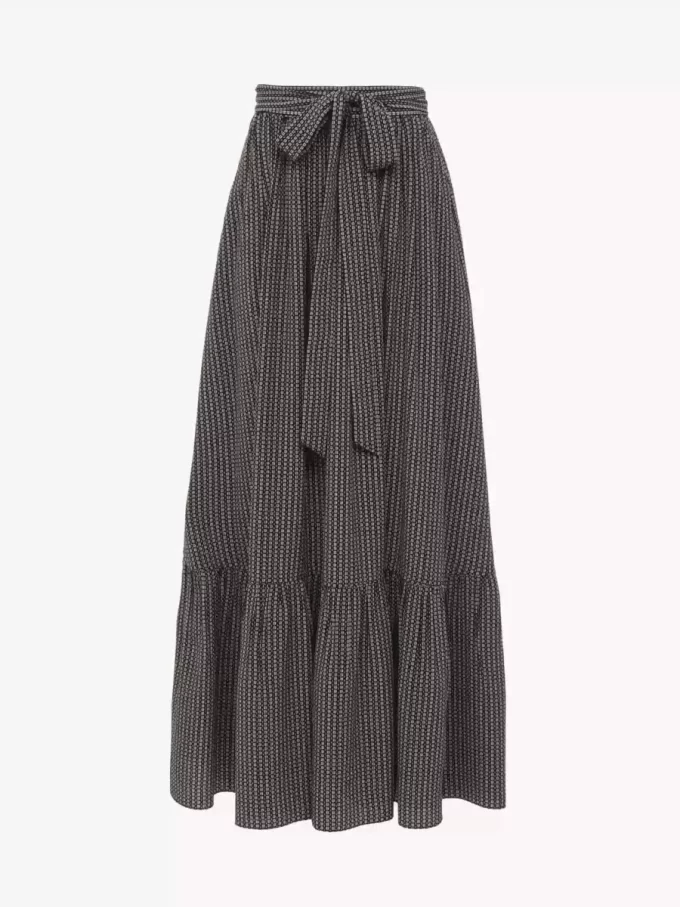 Spódnica midi z marszczeniami z krepy chińskiej Spódnica midi z marszczeniami z krepy chińskiej