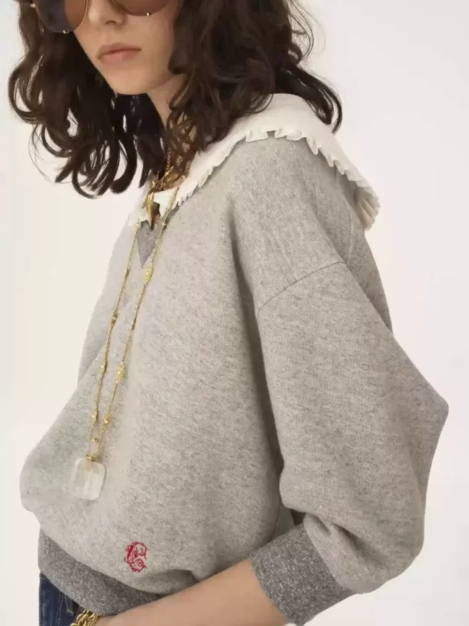 Sweter z kołnierzykiem z polaru chiné Sweter z kołnierzykiem z polaru chiné