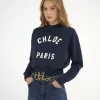 Sweter z logo i okrągłym dekoltem z bawełnianego polaru Sweter z logo i okrągłym dekoltem z bawełnianego polaru