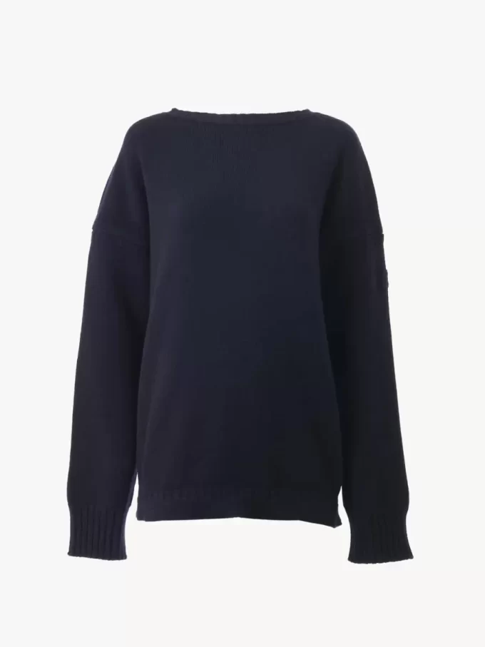 Sweter z logo wykonany z wełny i kaszmiru Sweter z logo wykonany z wełny i kaszmiru