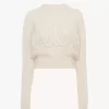 Sweter z logo z dzianiny z wełny alpaki i jedwabiu Sweter z logo z dzianiny z wełny alpaki i jedwabiu