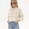Sweter z logo z dzianiny z wełny alpaki i jedwabiu Sweter z logo z dzianiny z wełny alpaki i jedwabiu