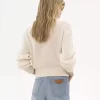 Sweter z logo z dzianiny z wełny alpaki i jedwabiu Sweter z logo z dzianiny z wełny alpaki i jedwabiu