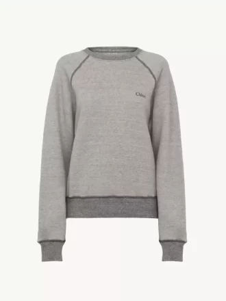 Sweter z logo z mieszanki bawełny i polaru Sweter z logo z mieszanki bawełny i polaru