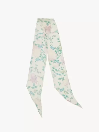 Szal typu bandeau Chloé Peonies z jedwabnego uroku