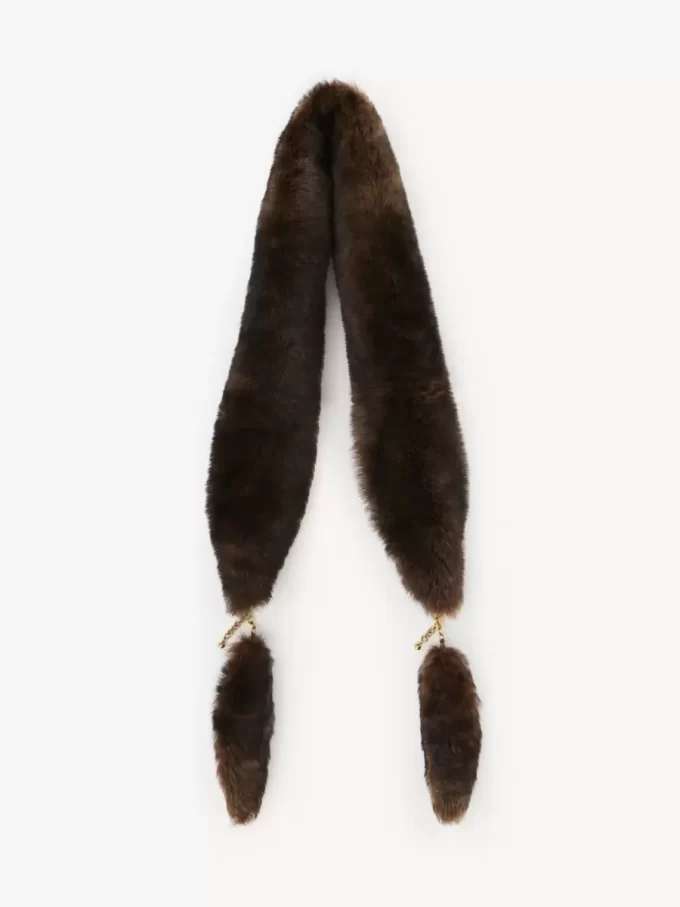 Szalik Chloé Chain Tails z owczej skóry