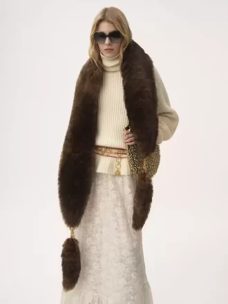 Szalik Chloé Chain Tails z owczej skóry