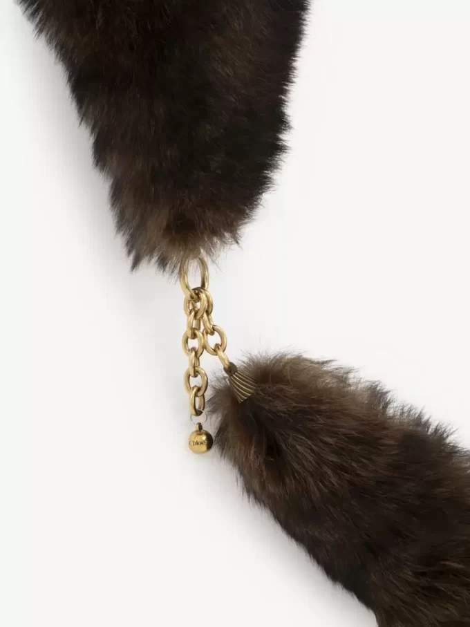 Szalik Chloé Chain Tails z owczej skóry