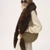 Szalik Chloé Chain Tails z owczej skóry