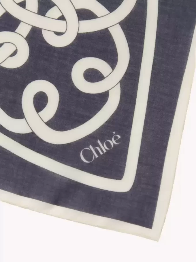 Szalik Chloé Iconic Print z bawełny i jedwabiu