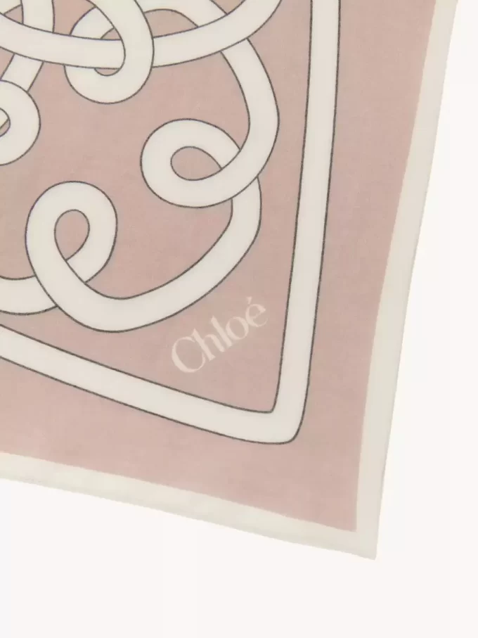 Szalik Chloé Iconic Print z bawełny i jedwabiu