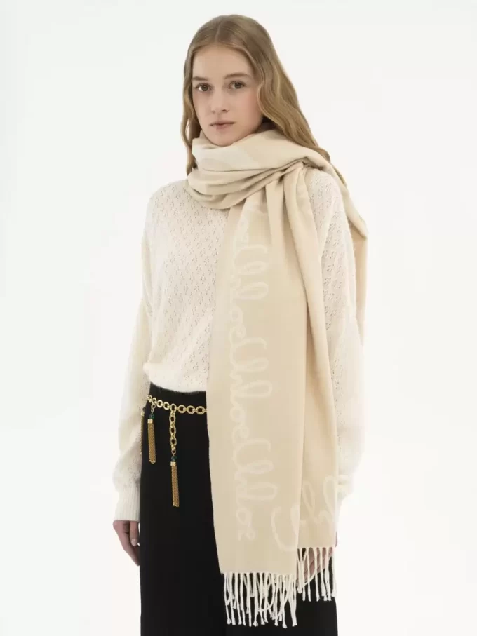 Szalik Chloé Iconic z wełny żakardowej
