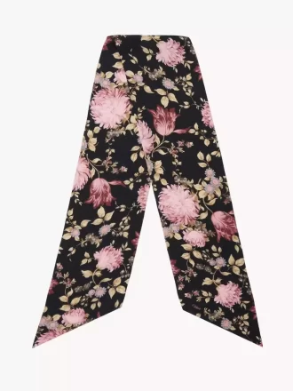 Szeroki szal bandeau Chloé Peonies z jedwabnego uroku