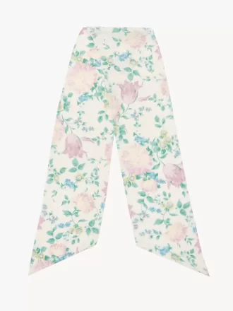 Szeroki szal bandeau Chloé Peonies z jedwabnego uroku