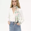 Szeroki szal bandeau Chloé Peonies z jedwabnego uroku Szeroki szal bandeau Chloé Peonies z jedwabnego uroku