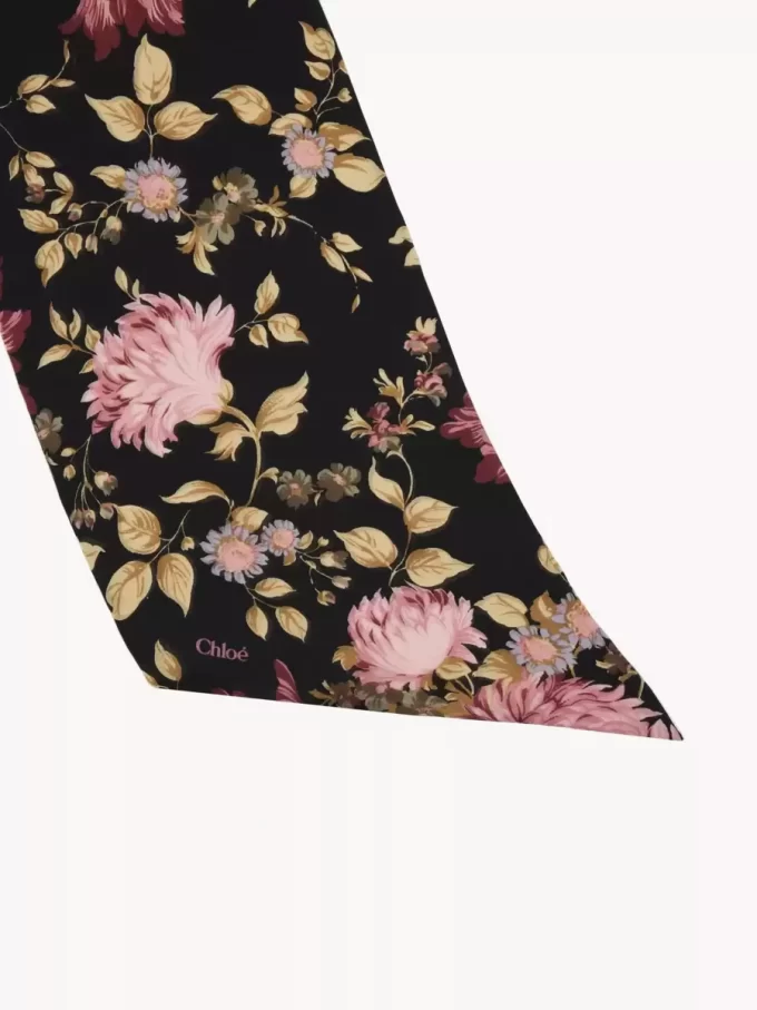 Szeroki szal bandeau Chloé Peonies z jedwabnego uroku Szeroki szal bandeau Chloé Peonies z jedwabnego uroku