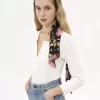 Szeroki szal bandeau Chloé Peonies z jedwabnego uroku Szeroki szal bandeau Chloé Peonies z jedwabnego uroku