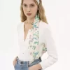Szeroki szal bandeau Chloé Peonies z jedwabnego uroku Szeroki szal bandeau Chloé Peonies z jedwabnego uroku