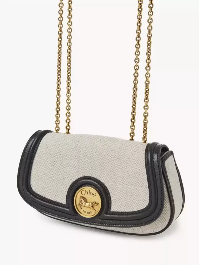 Torba typu crossbody Horse Medal z płótna i skóry licowej Torba typu crossbody Horse Medal z płótna i skóry licowej