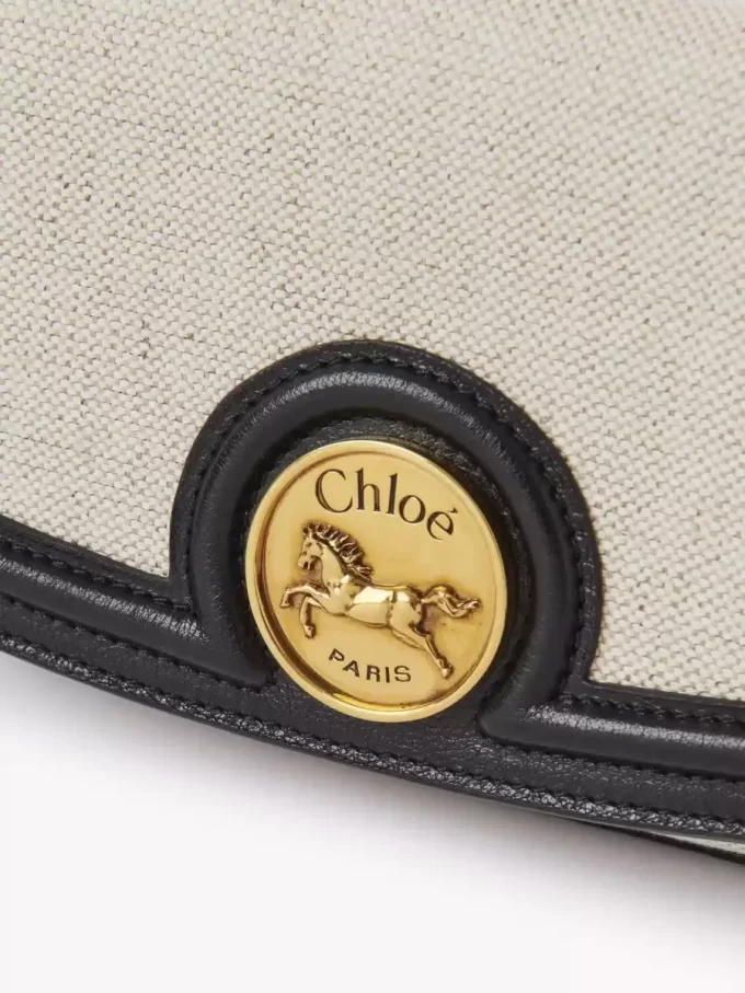 Torba typu crossbody Horse Medal z płótna i skóry licowej Torba typu crossbody Horse Medal z płótna i skóry licowej
