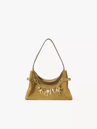 Torba typu hobo Chloé Charms ze skóry zamszowej