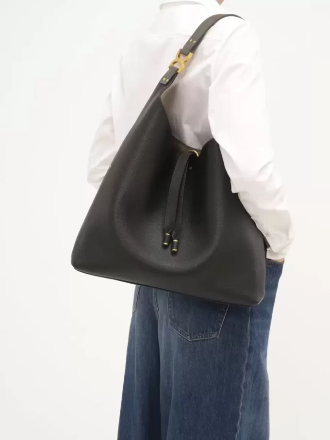 Torba typu hobo Marcie ze skóry licowej