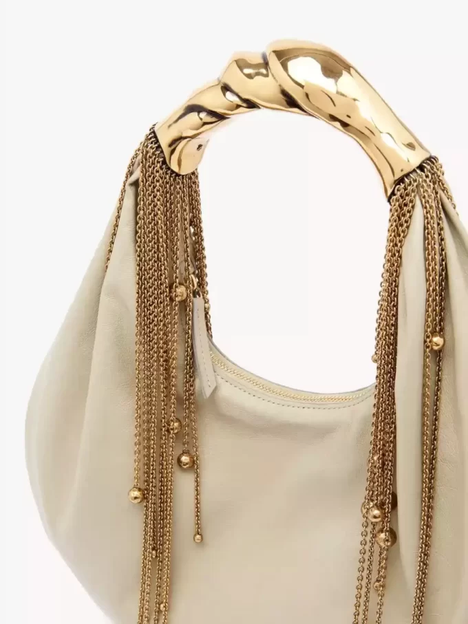 Torba typu hobo Twisted Shell z błyszczącej skóry Torba typu hobo Twisted Shell z błyszczącej skóry