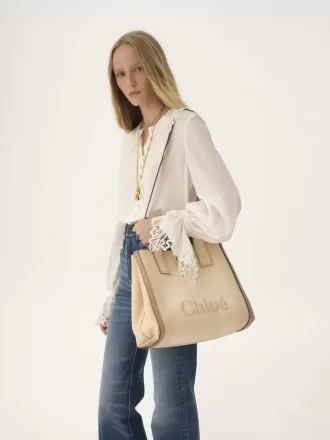 Torba typu tote Chloé Carry z płótna