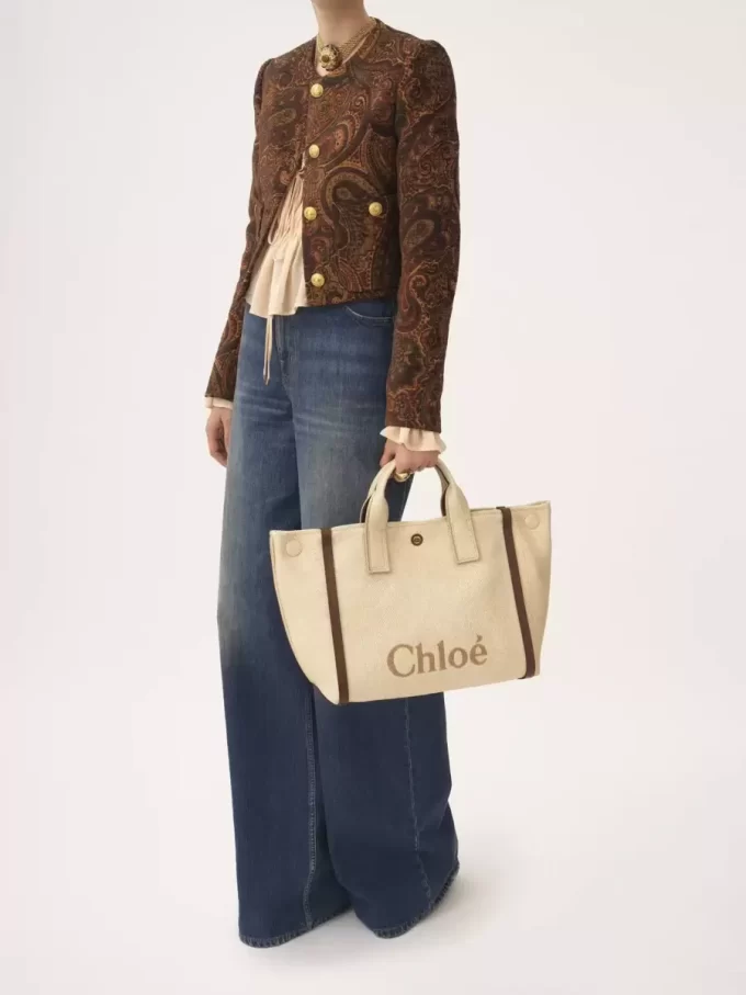 Torba typu tote Chloé Carry z włókien imitujących rafię Torba typu tote Chloé Carry z włókien imitujących rafię