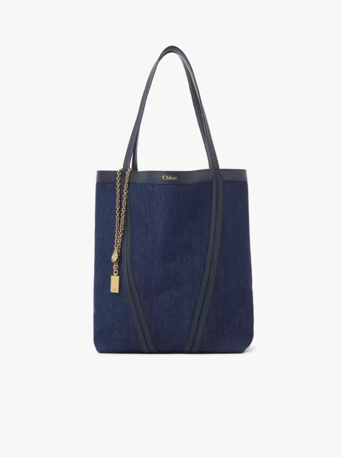 Torba typu tote Chloé Spin z denimu Torba typu tote Chloé Spin z denimu