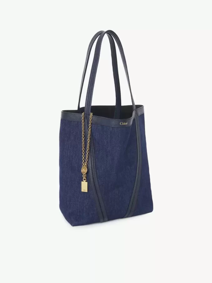 Torba typu tote Chloé Spin z denimu Torba typu tote Chloé Spin z denimu