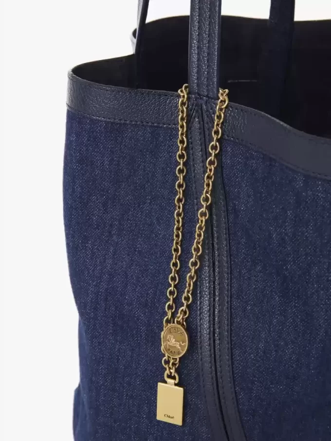 Torba typu tote Chloé Spin z denimu Torba typu tote Chloé Spin z denimu