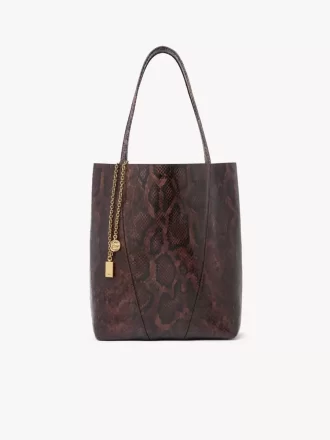 Torba typu tote Chloé Spin ze skóry imitującej skórę pytona