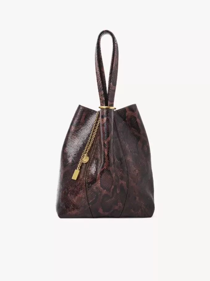 Torba typu tote Chloé Spin ze skóry imitującej skórę pytona Torba typu tote Chloé Spin ze skóry imitującej skórę pytona