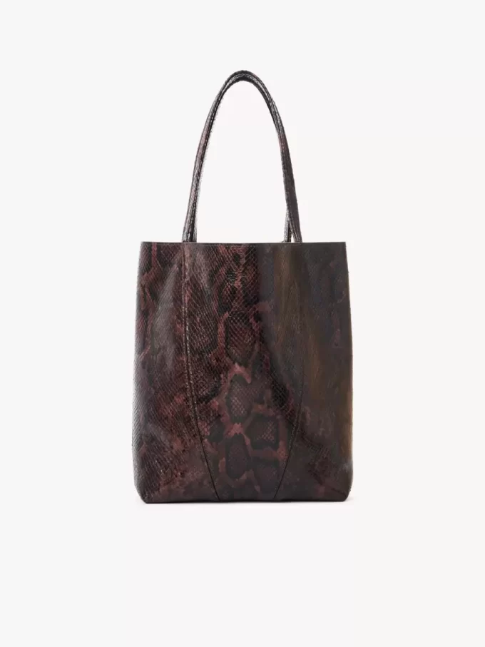 Torba typu tote Chloé Spin ze skóry imitującej skórę pytona Torba typu tote Chloé Spin ze skóry imitującej skórę pytona